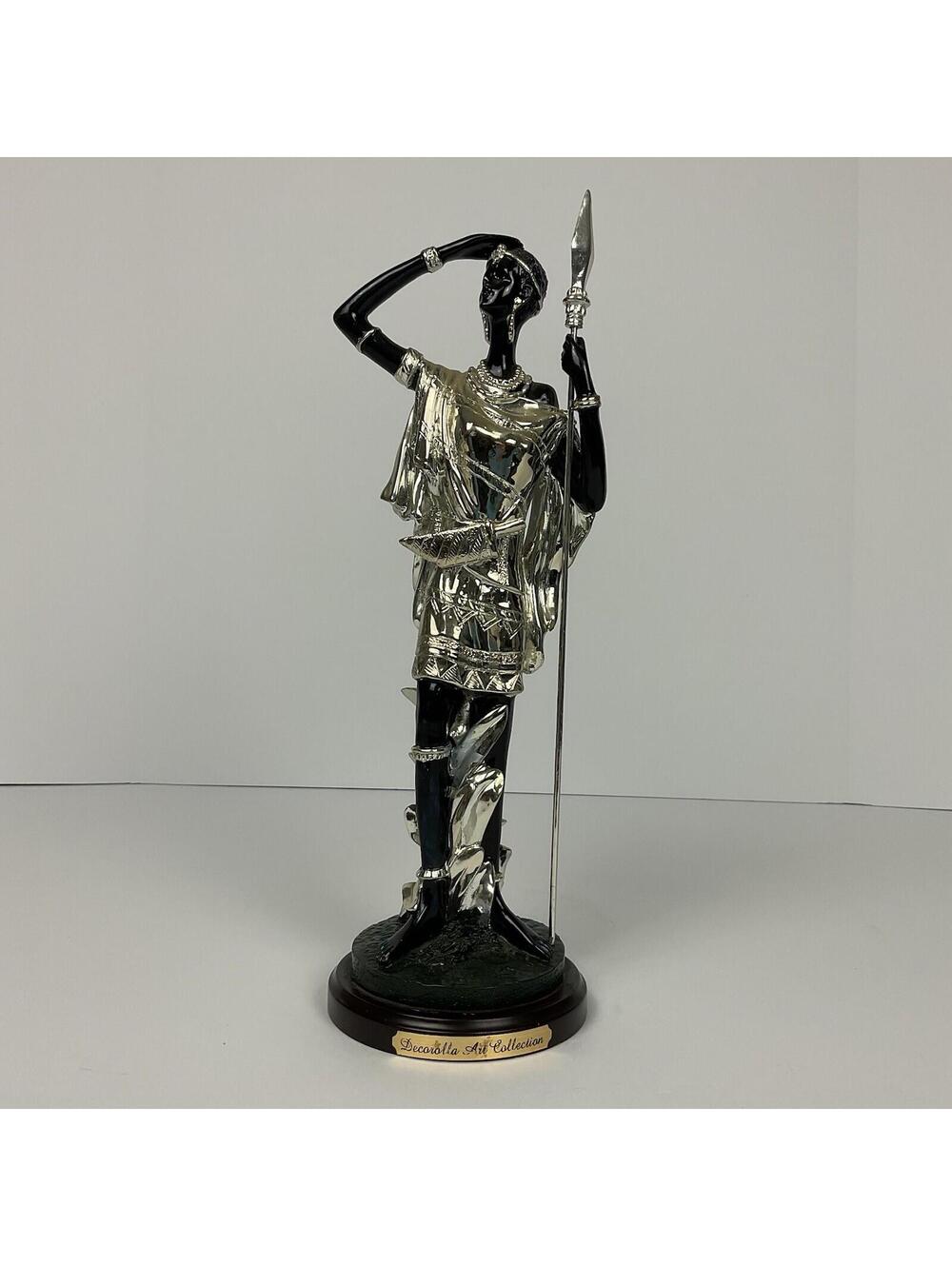 Decorolla Art Collection resin figurine of an African Warrior